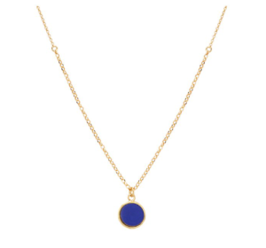 Sterling Silver Yellow Gold Plated Lapis Necklace