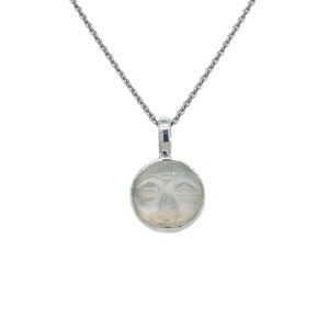 Sterling Silver "Man in the Moon" Moonstone Pendant