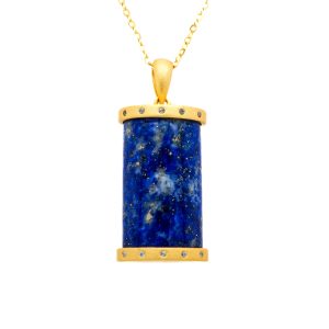 Sterling Silver 18k Yellow Gold Plated Lapis Pendant