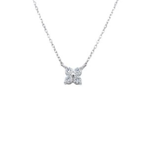 Sterling Silver Lab Grown Diamond Quatrefoil Necklace