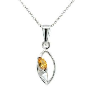 Sterling Silver Citrine Marquise Pendant