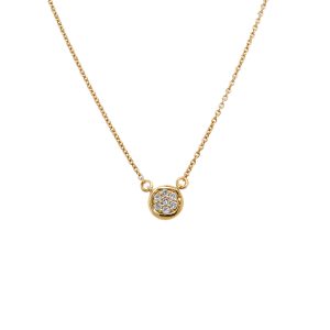 Sterling Silver Yellow Gold Vermeil Diamond Cluster Pendant