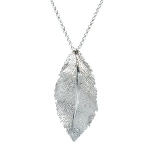 Sterling Silver Leaf Pendant Necklace