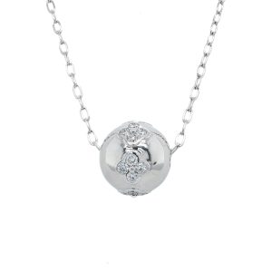 Sterling Silver Lab Grown Diamond Ball Pendant