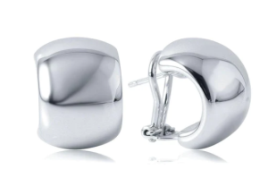 Sterling Silver Wide Huggie Earrings
