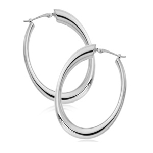 Sterling Silver Oval Hoop Earrings
