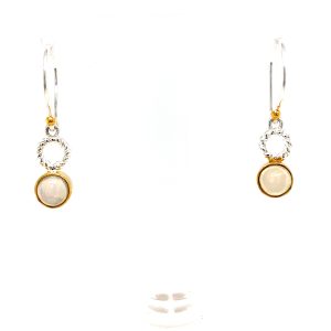 Sterling Silver and 22k Yellow Gold Vermeil Opal Earrings