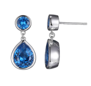 Sterling Silver Synthetic Blue Spinel Earrings