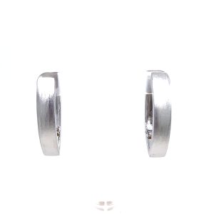 Sterling Silver Brushed "V" Hoop Earrings