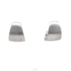 Sterling Silver Brushed "J" Shape Earrings