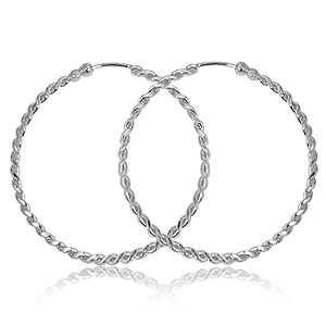 Sterling Silver Large Twisted Hoop Earrings