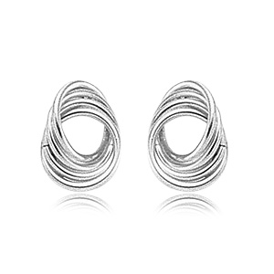 Sterling Silver Twist Knot Stud Earrings