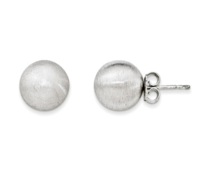 Sterling Silver 12mm Satin Ball Stud Earrings