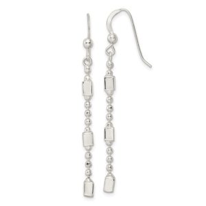 Sterling Silver Square Bead Dangle Earrings