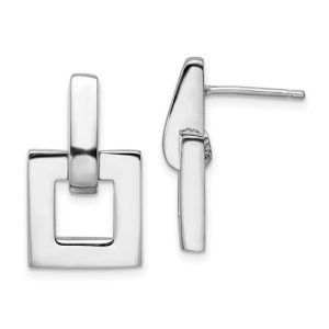 Sterling Silver Square Door Knocker Earrings