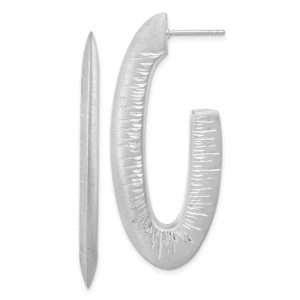 Sterling Silver Diamond Cut Oval Earrings