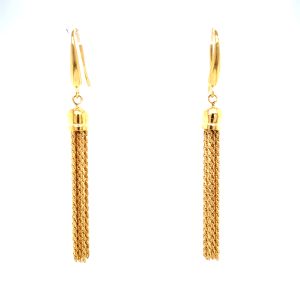 Sterling Silver Yellow Gold Plated Tassel Earrings