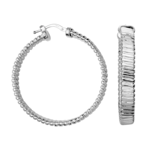 Sterling Silver 40mm Tubogas Hoop Earrings
