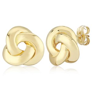 Sterling Silver Yellow Gold Vermeil Knot Stud Earrings