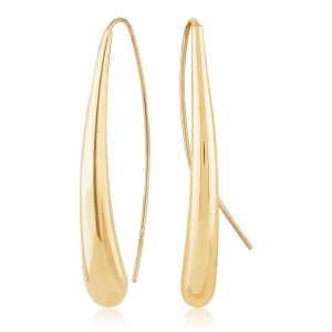 Sterling Silver Yellow Gold Vermeil Long Teardrop Earrings