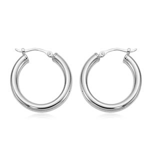 Sterling Silver Small Tube Hoop Earrings
