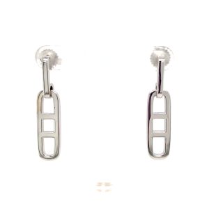 Sterling Silver Double Bar Link Earrings