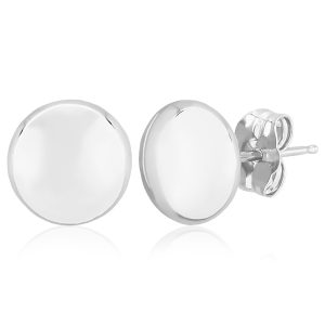 Sterling Silver 7mm Flat Bead Stud Earrings