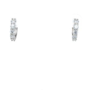 Sterling Silver Lab Grown Diamond Huggie Earrings