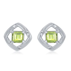 Sterling Silver Peridot Stud Earrings
