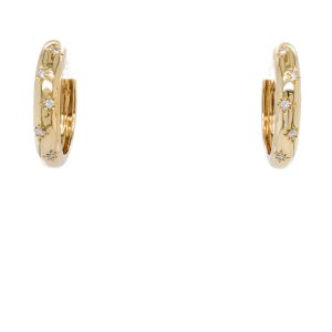 Sterling Silver Yellow Gold Vermeil Lab Grown Diamond Hoop Earrings