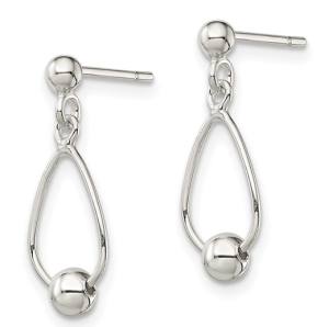 Sterling Silver Teardrop Bead Dangle Earrings