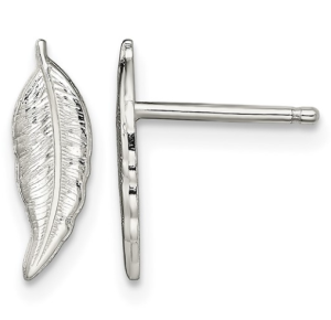 Sterling Silver Feather Stud Earrings