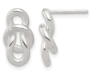 Sterling Silver Fancy Knot Stud Earrings