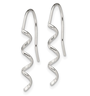 Sterling Silver Spiral Shepherd Hook Earrings