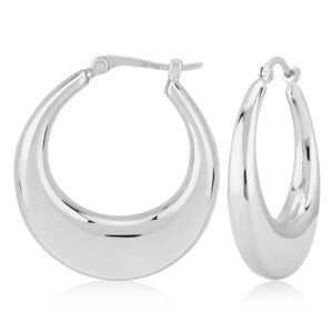 Sterling Silver Shell Hoop Earrings