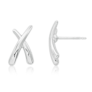 Sterling Silver Small "X" Stud Earrings