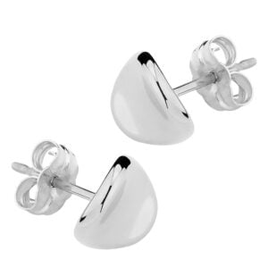 Sterling Silver Dapped Disc Stud Earrings