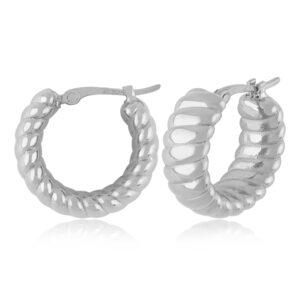 Sterling Silver Small Twist Hoop Earrings