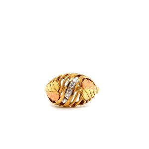 Estate Piece: 10k Two Tone Diamond Black Hills Gold Ring