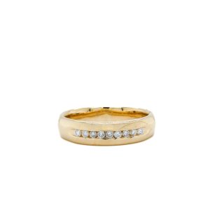 Estate Piece: 14k Yellow Gold Diamond Men's Wedding Band