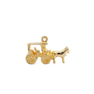 Estate Piece: 14k Yellow Gold Carriage Charm