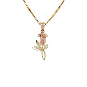 Estate Piece: 14k Two Tone Rose Pendant