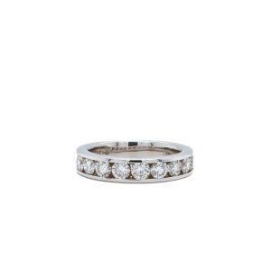 Estate Piece: 14k White Gold Diamond Channel Band 1.00ctw