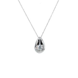Estate Piece: 14k White Gold Diamond Pear Pendant