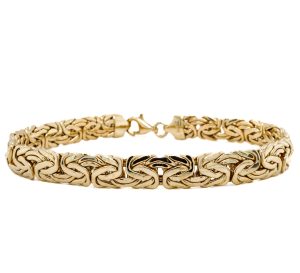 Estate Piece: 14k Yellow Gold Flat Byzantine Bracelet
