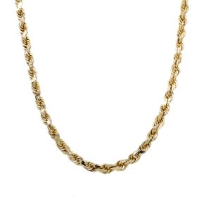 Estate Piece: 14k Yellow Gold 20 Inch Diamond-Cut Rope Chain