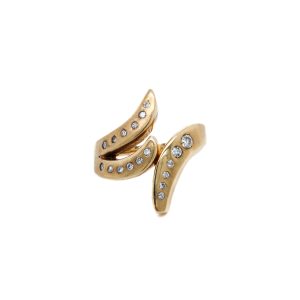 Estate Piece: 10k Yellow Gold Diamond Freeform Ring