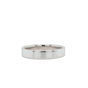 Estate Piece: 14k White Gold 4mm Flat Comfort Fit Band