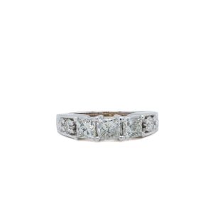 Estate Piece: 14k White Gold Princess Cut Diamond Ring 1.40ctw