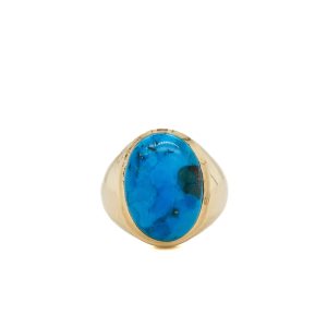 Estate Piece: 14k Yellow Gold Turquoise Men's Ring